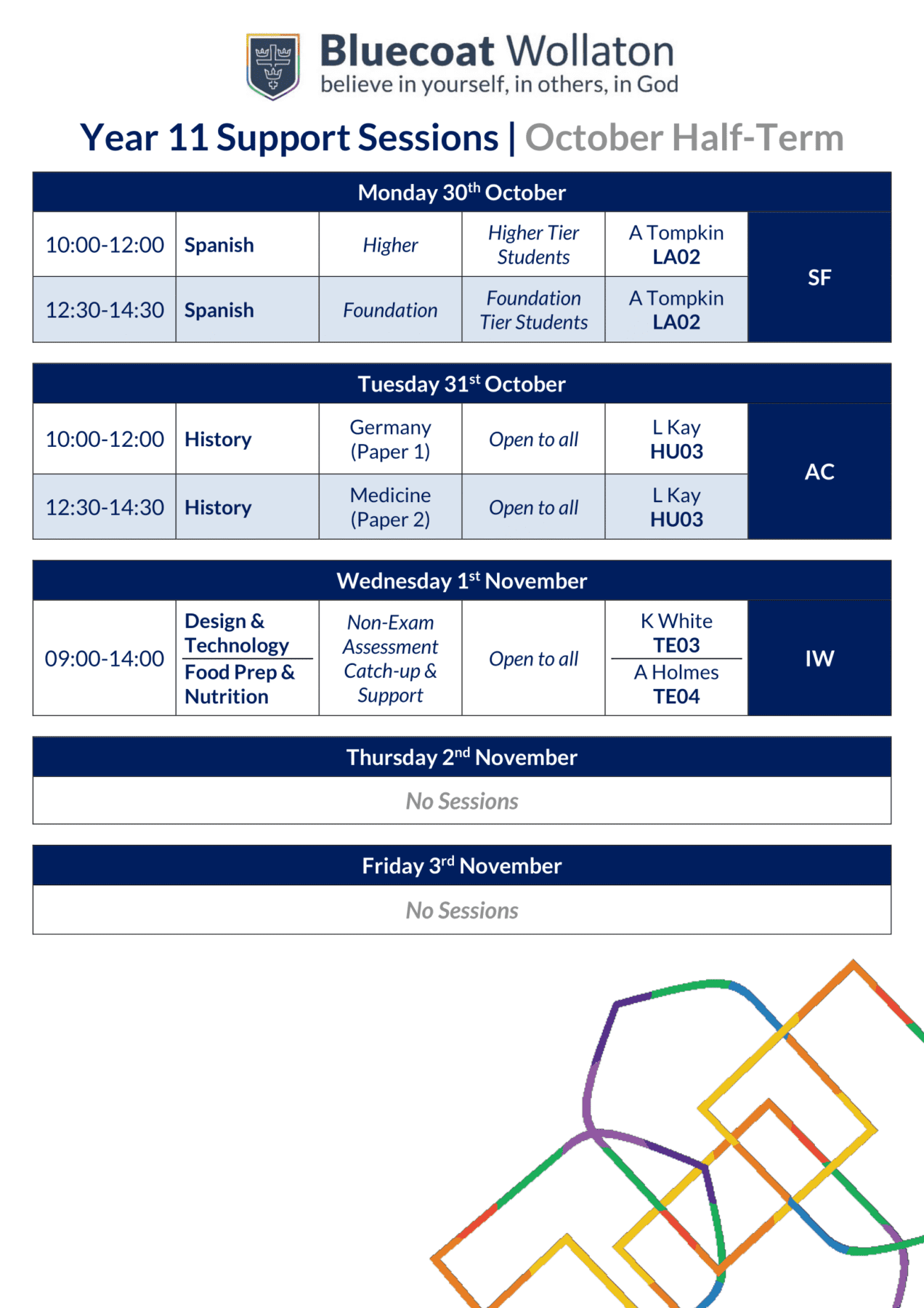 Revision at School Bluecoat Wollaton Academy